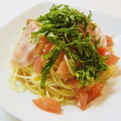 簡単!美味!トマトと生ハムの冷製パスタ 簡単!美味!トマトと生ハムの冷製パスタ