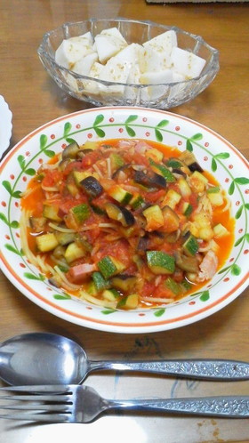 夏!!ラタトゥイユ風トマトパスタ♪