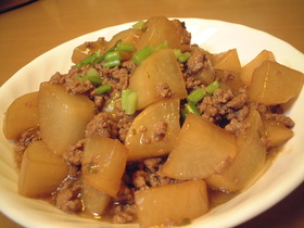 大根とひき肉のとろみ炒め