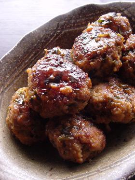 大豆と豚ひき肉の甘酢照り。