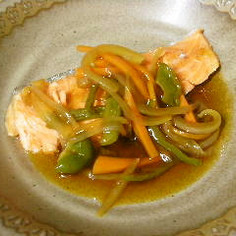 蒸し鮭の野菜あん♬ 蒸し鮭の野菜あん♬