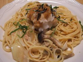 きのことツナの和風おろしパスタ
