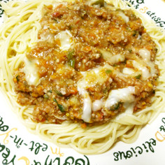 ☆6種の野菜とチーズのミートスパゲティ☆ ☆6種の野菜とチーズのミートスパゲティ☆