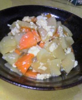 大根ニンジン豆腐で一品
