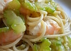 ゴーヤと海老のバター醤油スパゲティー
