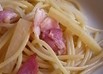 沢庵とベーコンのバター醤油スパゲティー