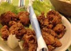 塩と醤油の2つの唐揚げ