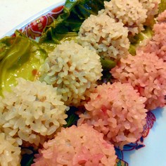 おめでたい！紅白　もち米シュウマイ