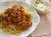 簡単！しめじミートソース　パスタ
