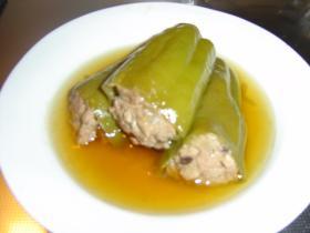 しっとりジューシー♪ピーマンの肉詰め煮