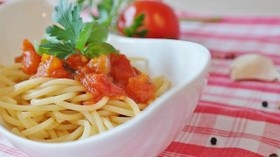 完熟トマトの冷製パスタ♪