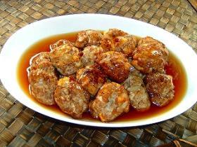 厚揚げ入り肉団子のあっさりあんかけ