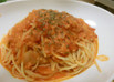 カニ缶のトマトクリームパスタ