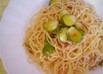 芽キャベツとツナの柚子胡椒パスタ
