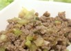 豚とセロリのホーリーバジル炒め。ガパオ？
