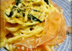ほうれん草と生ハムのチーズクリームパスタ