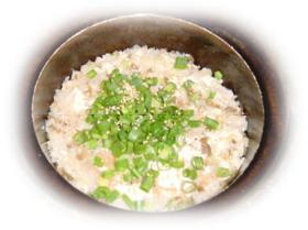 豆腐とザーサイの炊き込みご飯