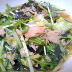 わかめ水菜ツナの中華風サラダ わかめ水菜ツナの中華風サラダ