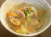 白菜とあさりのしょうがスープ