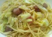 キャベツとウインナーの和風パスタ