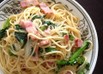 菜の花とベーコンの塩麹スパゲディー