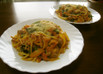 しめじとほうれん草のクリームパスタ