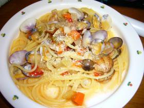 残りスープでパスタ