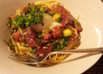かつおとアボカドのパスタ