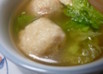 肉団子・たけのこ・サニーレタスのスープ