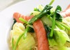 キャベツとウインナーほうれん草のパスタ