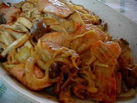 秋～☆鮭ときのこの味噌マヨ焼き♪