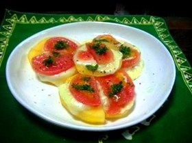 柿とトマトのチーズ焼き