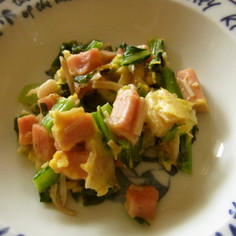 スパムと青菜の卵炒め