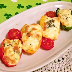 簡単美味♪パプリカップグラタン