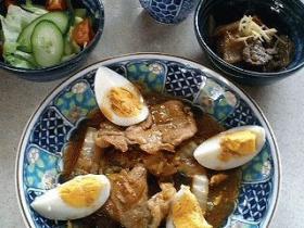 豚キムチと牛肉と大根の佃煮　