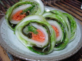 うずまき白菜のゆずごしょう漬け