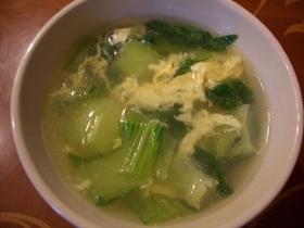 超簡単ちんげん菜と卵のスープ