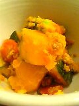 かぼちゃとそぼろのはちみつ煮