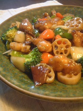 鶏と野菜の黒酢あん