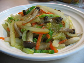 つるつるおいしい春雨と野菜炒め