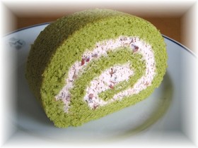 ロールケーキ★抹茶＆あずきクリーム