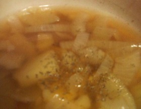 玉ねぎ茶で♪オニオンスープ