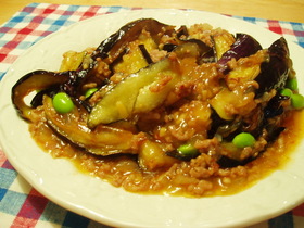 なすと枝豆の中華炒め