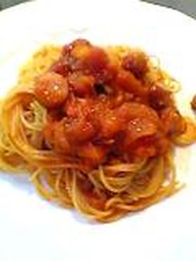 簡単すぐできるトマトソースのスパゲッティ