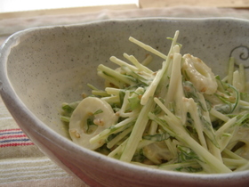 水菜とちくわのわさびマヨ和え