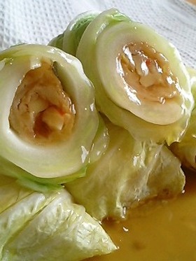 揚げ春巻きのロール白菜