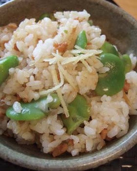 春だ空豆・そぼろのご飯