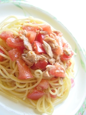 さっぱり♪冷製ツナトマトパスタ