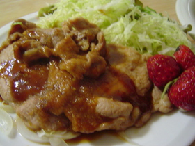 じゅ~しぃ~♪豚のハチミツしょうが焼き