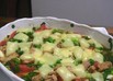 トマトと葱の和風な豆腐チーズグラタン 